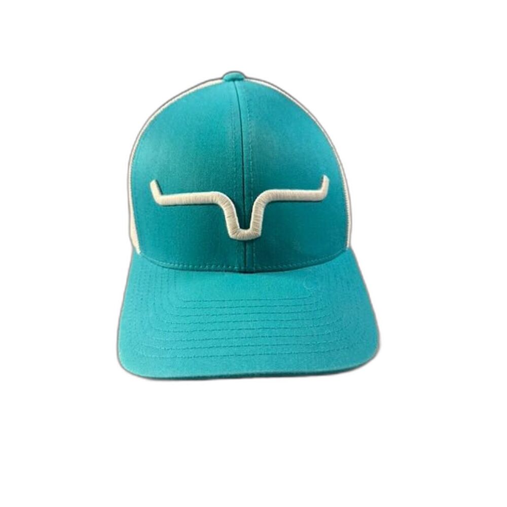 Kimes Ranch Trucker Hat Turquoise White Mesh Snapback Longhorn Logo Western Cap